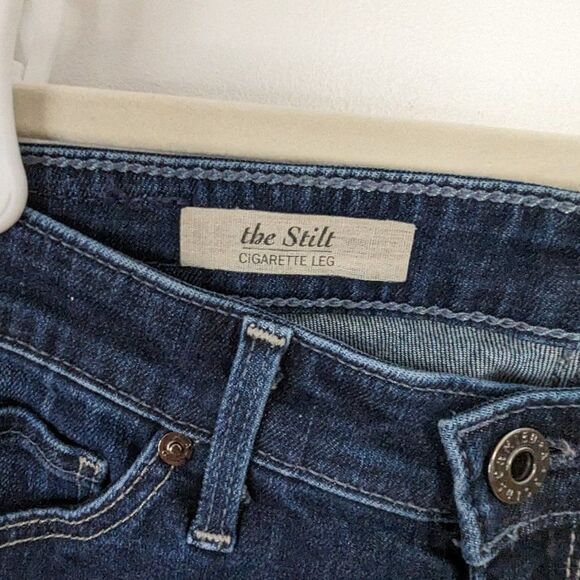 Ag Adriano Goldschmied | The Stilt Cigerette Leg Dark Wash Mid-Rise Jeans Sz 25 - Picture 4 of 9